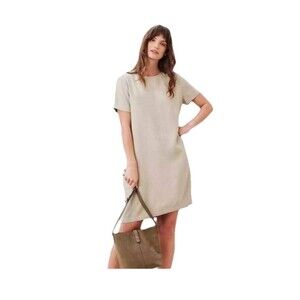 NWT Jenni Kayne Size Large Crepe T-Shirt Dress Willow Beige New